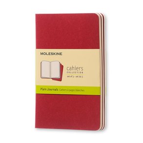 MOLESKINE CAHIER JOURNALS - POCKET RED PLAIN (ST M. 3 STK.)