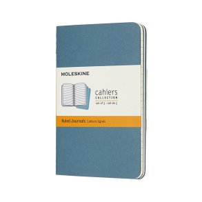 MOLESKINE CAHIER JOURNALS - POCKET REEF BLUE RULED (ST MED 3 STK.)