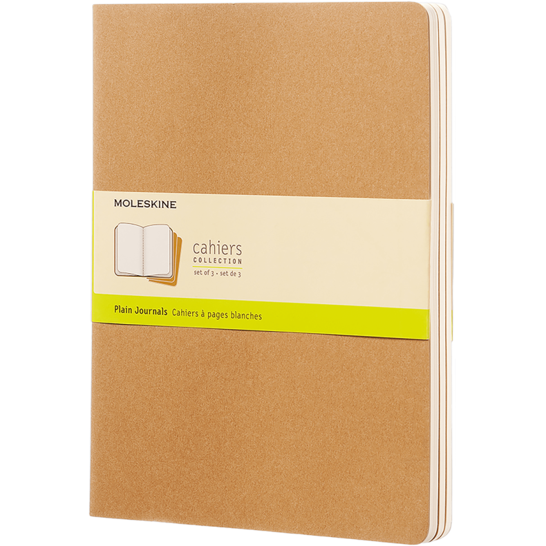 MOLESKINE CAHIER JOURNALS - XL KRAFT BROWN PLAIN (ST M. 3 STK.)