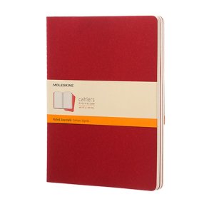 MOLESKINE CAHIER JOURNALS - XL RED RULED (ST MED 3 STK.)