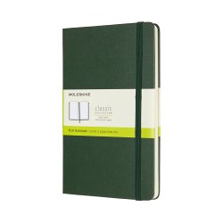 MOLESKINE CLASSIC NOTEBOOK HARD COVER - LARGE GREEN PLAIN
