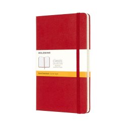 MOLESKINE CLASSIC NOTEBOOK HARD COVER - LARGE RED RULED