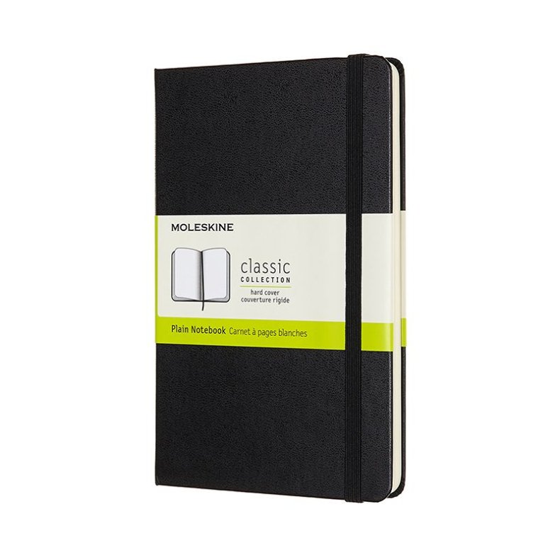 MOLESKINE CLASSIC NOTEBOOK HARD COVER - MEDIUM BLACK PLAIN