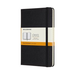 MOLESKINE CLASSIC NOTEBOOK HARD COVER - MEDIUM BLACK RULED