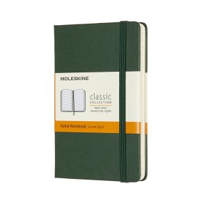 MOLESKINE CLASSIC NOTEBOOK HARD COVER - POCKET GREEN RULED