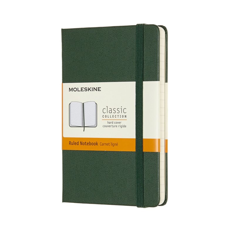 MOLESKINE CLASSIC NOTEBOOK HARD COVER - POCKET GREEN RULED