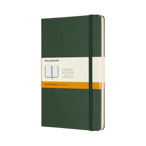MOLESKINE CLASSIC NOTEBOOK HARD COVER - LARGE GREEN RULED
