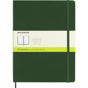 MOLESKINE CLASSIC NOTEBOOK HARD COVER - XL GREEN PLAIN 