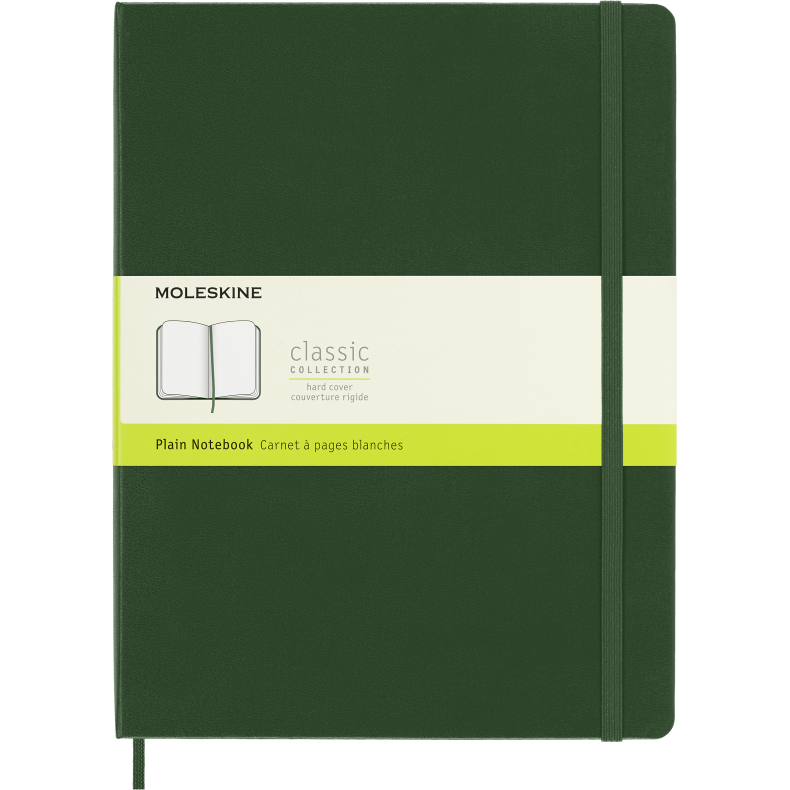 MOLESKINE CLASSIC NOTEBOOK HARD COVER - XL GREEN PLAIN 