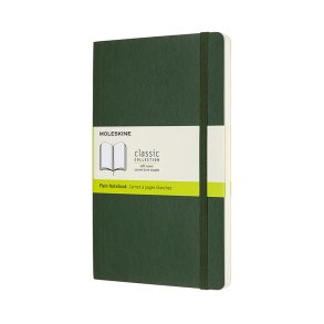 MOLESKINE CLASSIC NOTEBOOK SOFT COVER - LARGE GREEN PLAIN