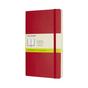 MOLESKINE CLASSIC NOTEBOOK SOFT COVER - LARGE RED PLAIN