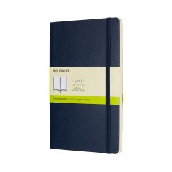 MOLESKINE CLASSIC NOTEBOOK SOFT COVER - LARGE SAPHIRE BLUE PLAIN