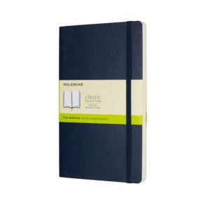 MOLESKINE CLASSIC NOTEBOOK SOFT COVER - LARGE SAPHIRE BLUE PLAIN