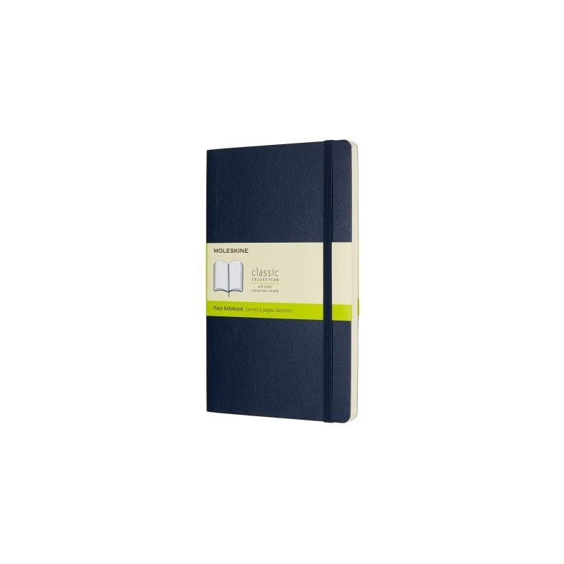 MOLESKINE CLASSIC NOTEBOOK SOFT COVER - LARGE SAPHIRE BLUE PLAIN