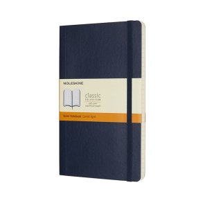 MOLESKINE CLASSIC NOTEBOOK SOFT COVER - LARGE SAPHIRE BLUE RULED
