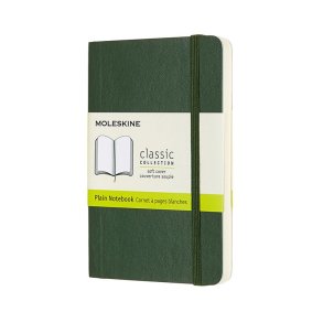 MOLESKINE CLASSIC NOTEBOOK SOFT COVER - POCKET GREEN PLAIN
