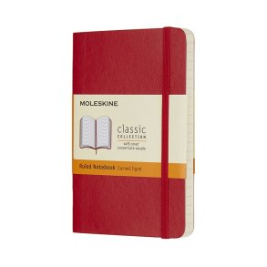 MOLESKINE CLASSIC NOTEBOOK SOFT COVER - POCKET RED RULED