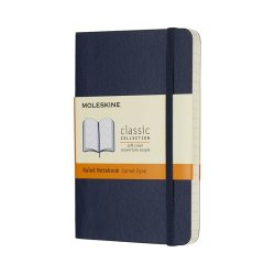 MOLESKINE CLASSIC NOTEBOOK SOFT COVER - POCKET SAPHIRE BLUE RULED