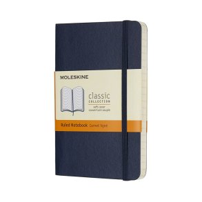MOLESKINE CLASSIC NOTEBOOK SOFT COVER - POCKET SAPHIRE BLUE RULED