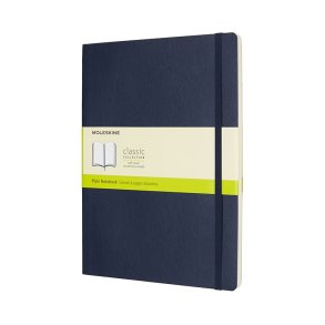 MOLESKINE CLASSIC NOTEBOOK SOFT COVER - XL SAPHIRE BLUE PLAIN