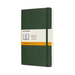 MOLESKINE CLASSIC NOTEBOOK SOFT COVER - LARGE GREEN RULED