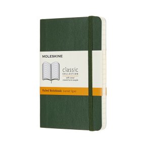 MOLESKINE CLASSIC NOTEBOOK SOFT COVER - POCKET GREEN RULED