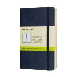 MOLESKINE CLASSIC NOTEBOOK SOFT COVER - POCKET SAPHIRE BLUE PLAIN