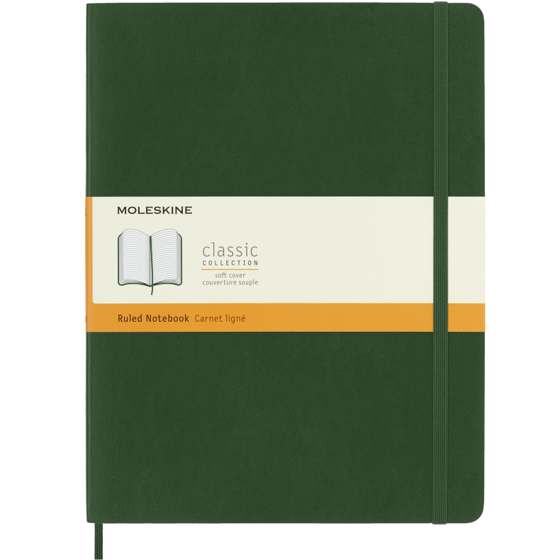 MOLESKINE CLASSIC NOTEBOOK SOFT COVER - XL GREEN RULED