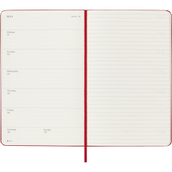 MOLESKINE 18M HARD COVER WEEKLY NOTEBOOK DIARY LARGE RED 2025-26