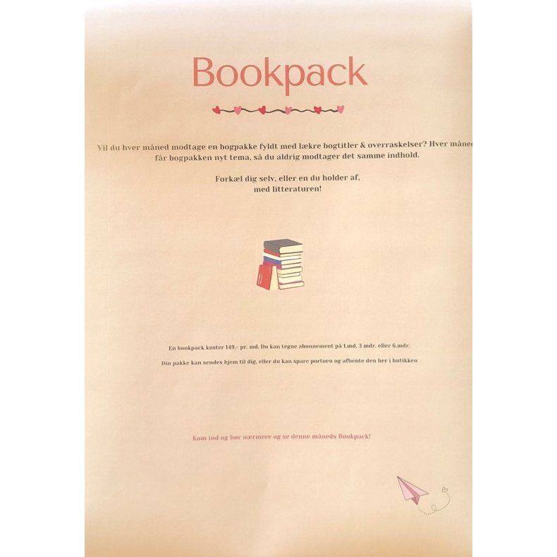 Bookpack 1 mned - sendes